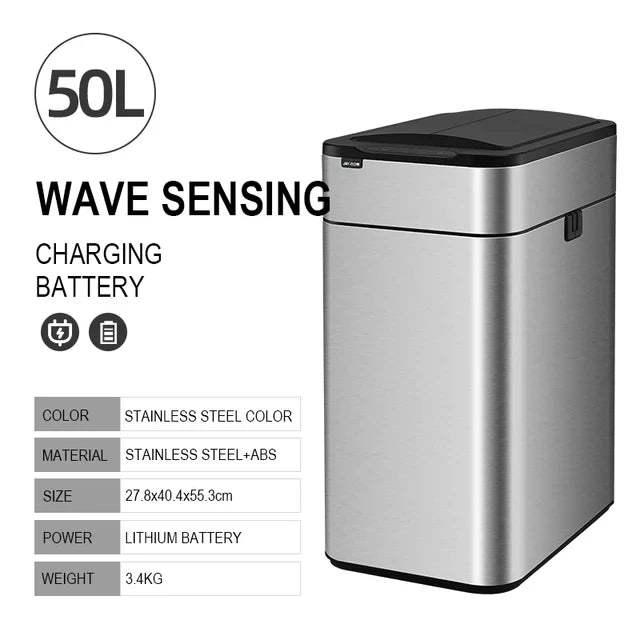 Cubo de basura inteligente para cocina, cubo con Sensor inteligente automático, cubo de basura, papelera para residuos de alimentos, 15/20/30/40/50/60L
