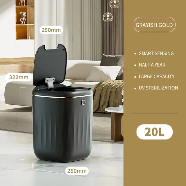 Cubo de basura inteligente para baño de 24/20L, cubo de basura con Sensor automático, cubo de basura de inducción de gran capacidad para cocina y baño