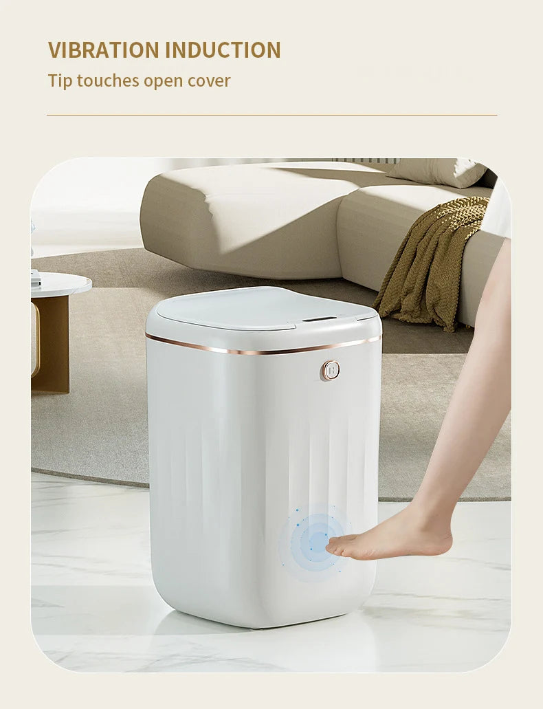 Cubo de basura inteligente para baño de 24/20L, cubo de basura con Sensor automático, cubo de basura de inducción de gran capacidad para cocina y baño