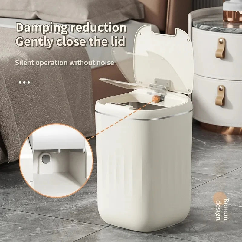 Cubo de basura inteligente para baño de 24/20L, cubo de basura con Sensor automático, cubo de basura de inducción de gran capacidad para cocina y baño