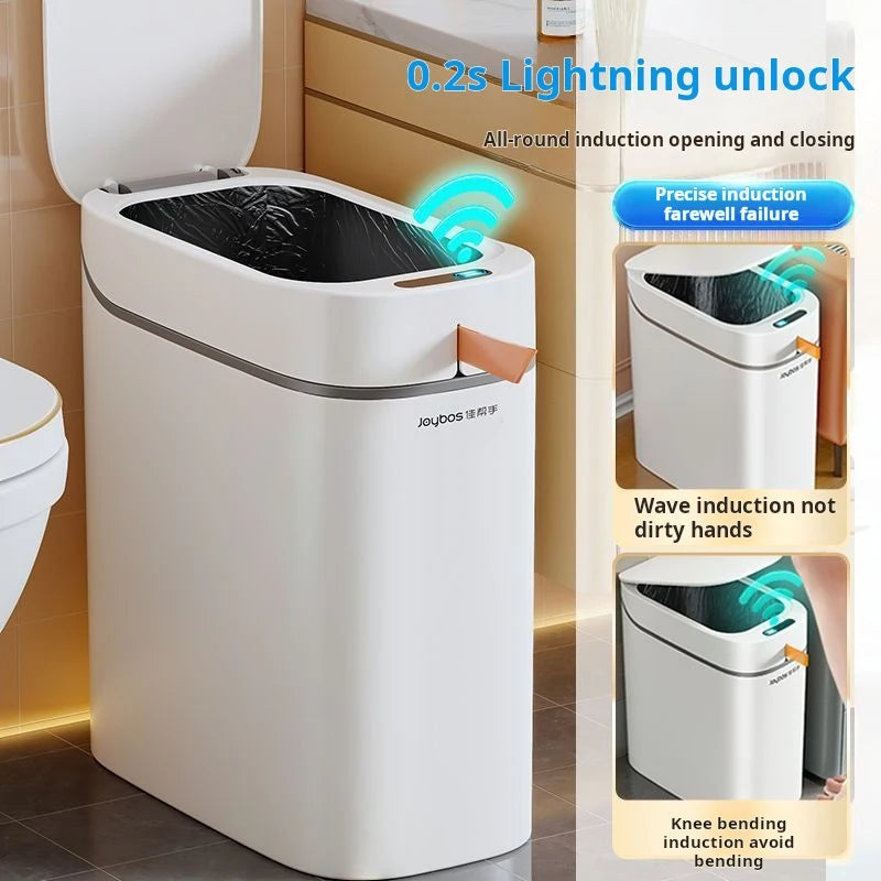 JOYBOS cubo de basura con Sensor inteligente con bolsa de adsorción automática, cubo de basura recargable para el hogar, inodoro, sala de estar y hogar