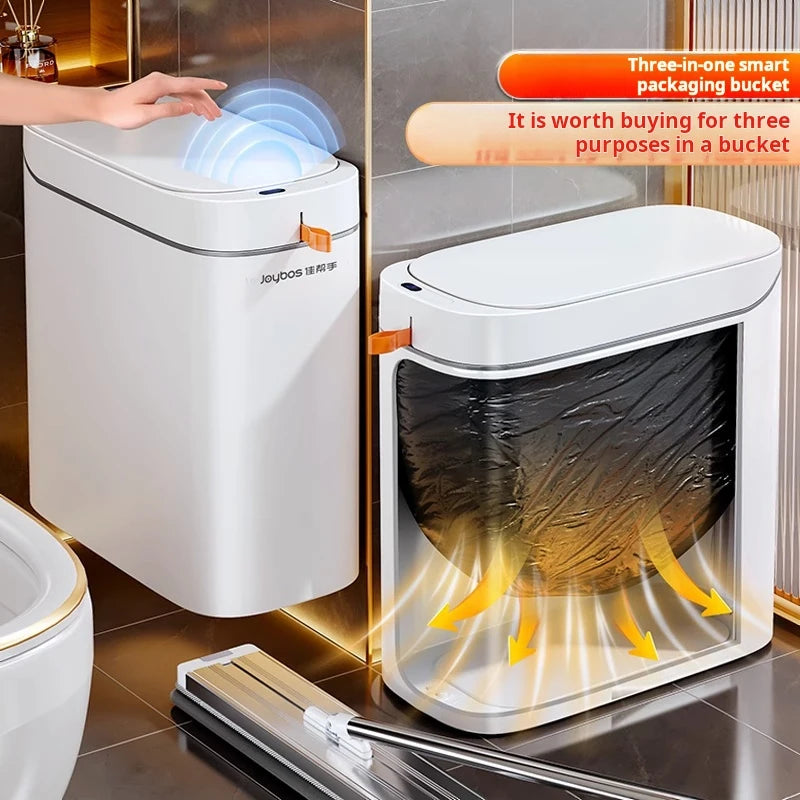 JOYBOS cubo de basura con Sensor inteligente con bolsa de adsorción automática, cubo de basura recargable para el hogar, inodoro, sala de estar y hogar