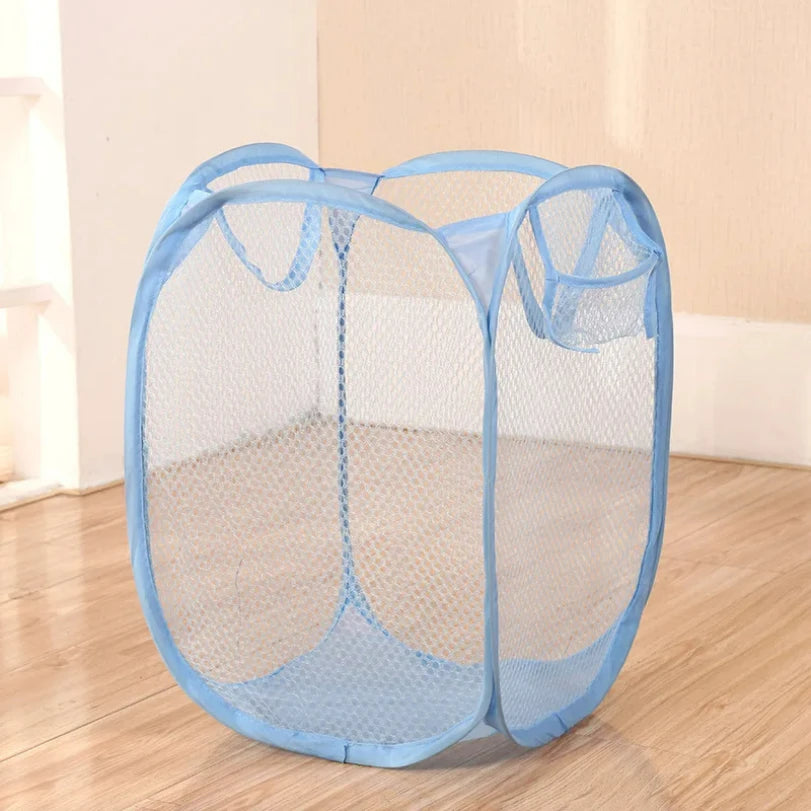 Cesta de lavandería de malla emergente plegable, cesto de ropa portátil para fácil lavado y almacenar ropa sucia, calcetines, juguetes, artículos diversos