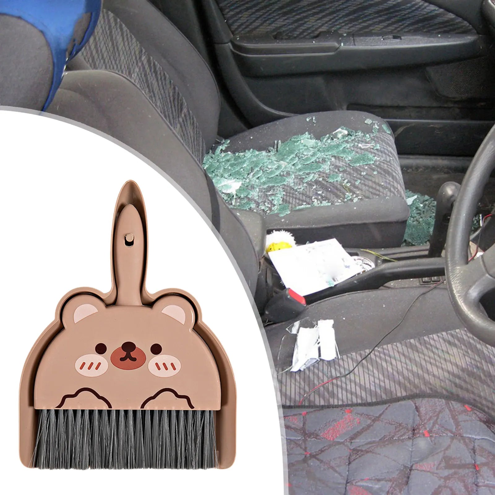 Mini recogedor y escoba de escritorio, cepillo de limpieza de rana para mesa de sala de estar, teclado, juego de limpieza de cepillo de pala de plástico para coche