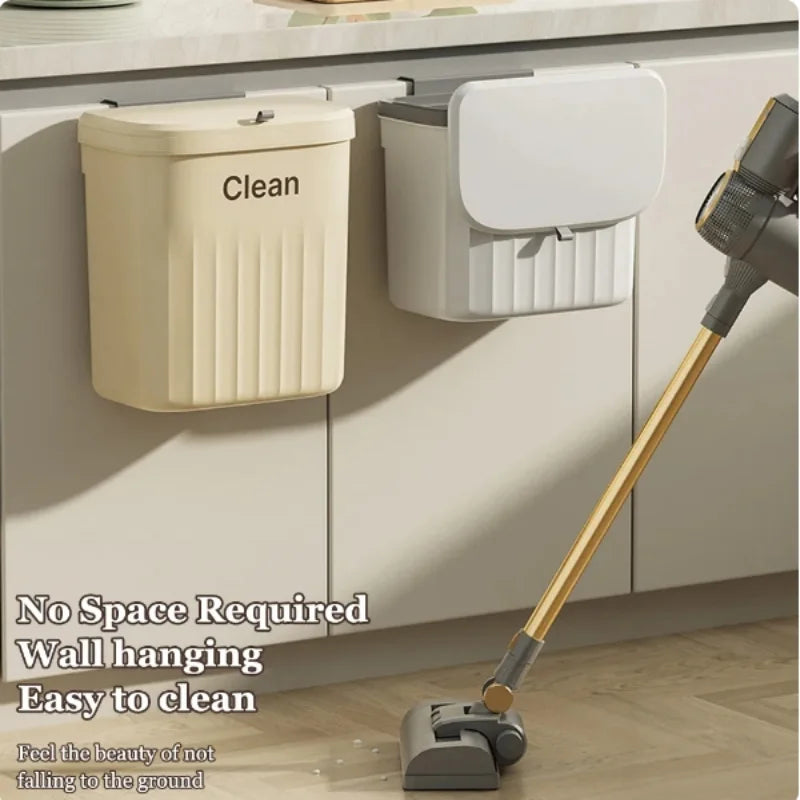 Cubo de basura de cocina, cubo de basura colgante montado en la pared con tapa, cubo de basura para gabinete debajo del fregadero, cubo de basura para Compost, 8,5/12L