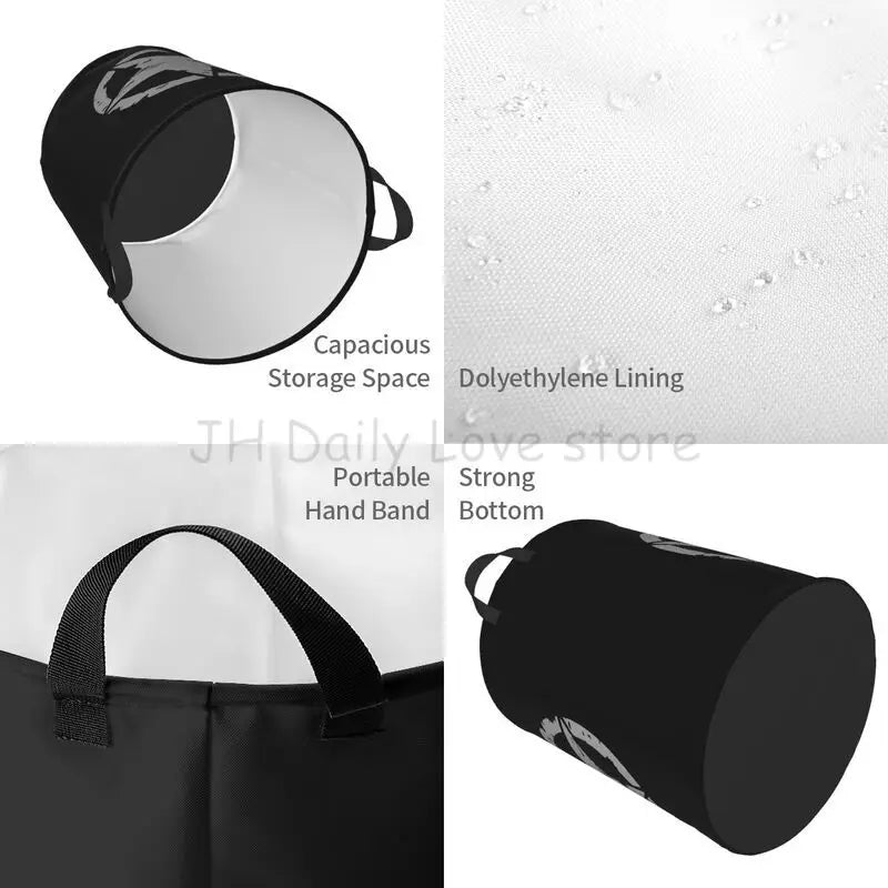 Cesto para la colada táctico militar con forma de estrella y calavera, cesta grande para la colada, cestas plegables para ropa sucia para guardería, dormitorio, decoración del hogar