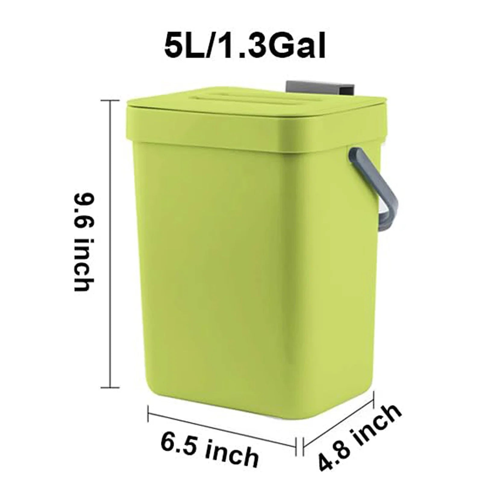 Cubo de basura pequeño de plástico, cubo de basura pequeño colgante con tapa debajo del fregadero para cocina, cubo de basura para alimentos, cubo de basura montable para Baño