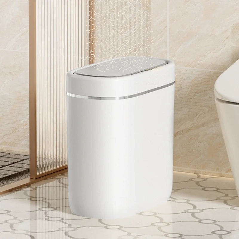 Cubo de basura con Sensor inteligente estrecho de 7/9L, cesta de basura automática con tapa, cubo de basura de escritorio, cubo de basura impermeable para inodoro