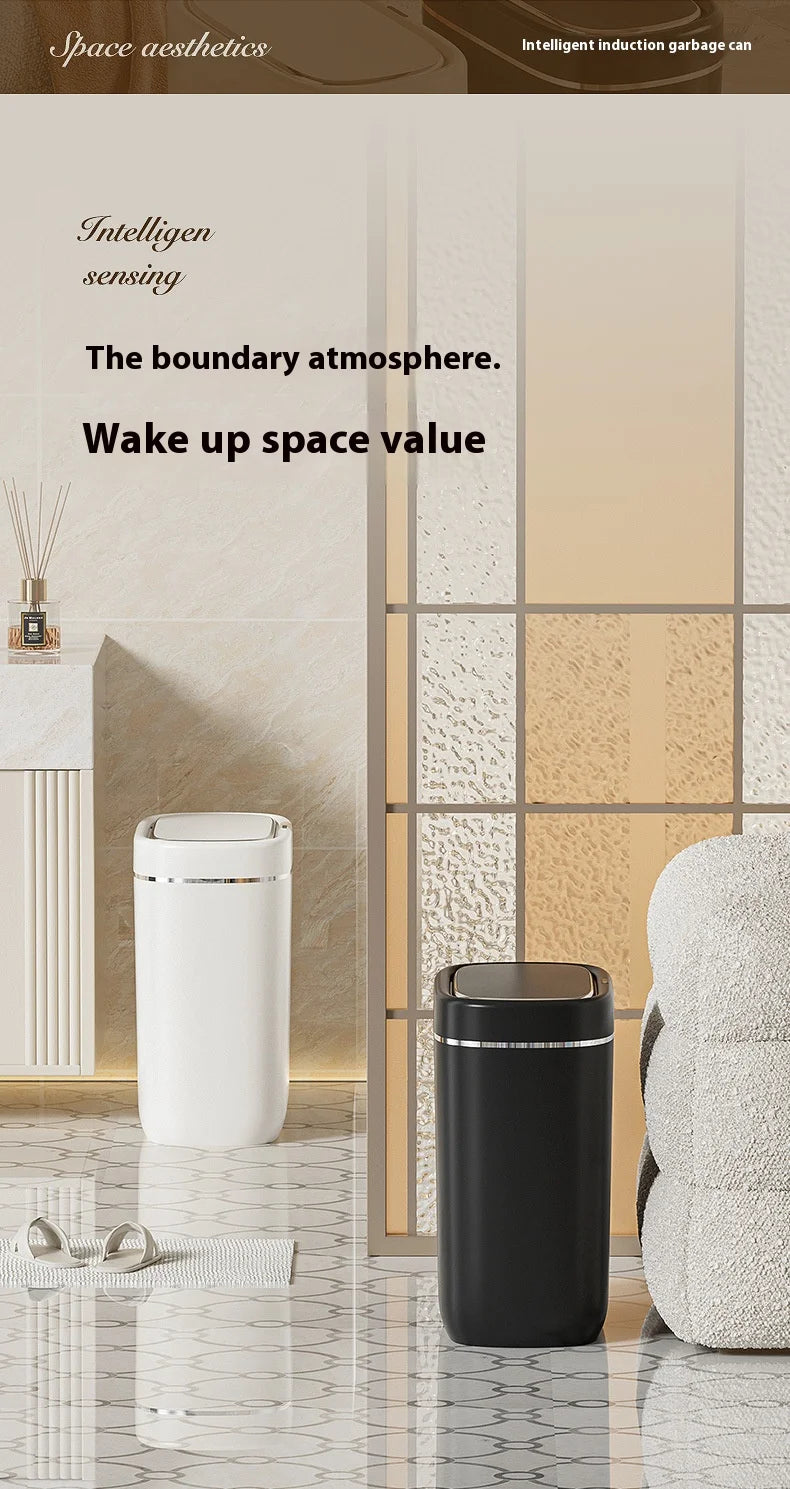 Cubo de basura con Sensor inteligente estrecho de 7/9L, cesta de basura automática con tapa, cubo de basura de escritorio, cubo de basura impermeable para inodoro