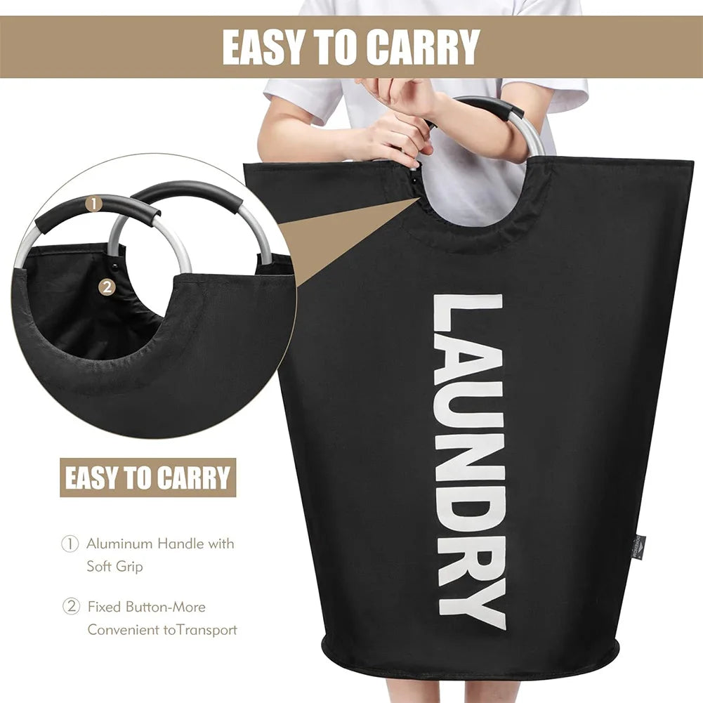 Bolsa de lavandería impermeable de 82L, cesta de lavandería plegable de gran capacidad, cesta de almacenamiento de ropa con asa para lavandería y dormitorio