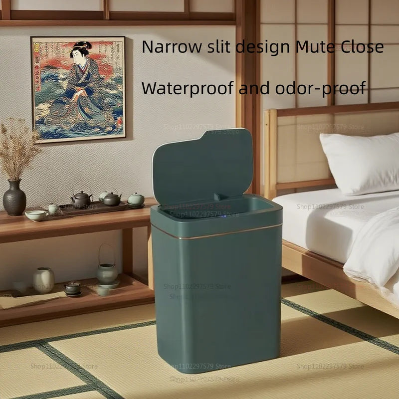 Cubo de basura con Sensor inteligente sin contacto, 15L, ensacado automático, cubo de basura eléctrico para baño, inalámbrico, blanco, eliminación inteligente de cocina para el hogar