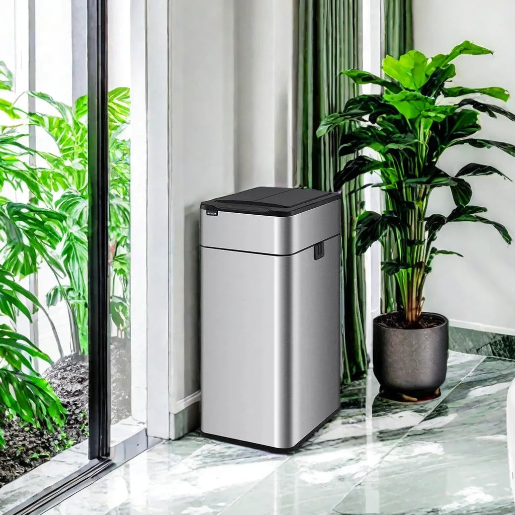 Cubo de basura de 9/15/20/30/40/50/60L, cubo de basura con Sensor inteligente de acero inoxidable de gran capacidad, cubo de basura automático, cubo de basura de cocina