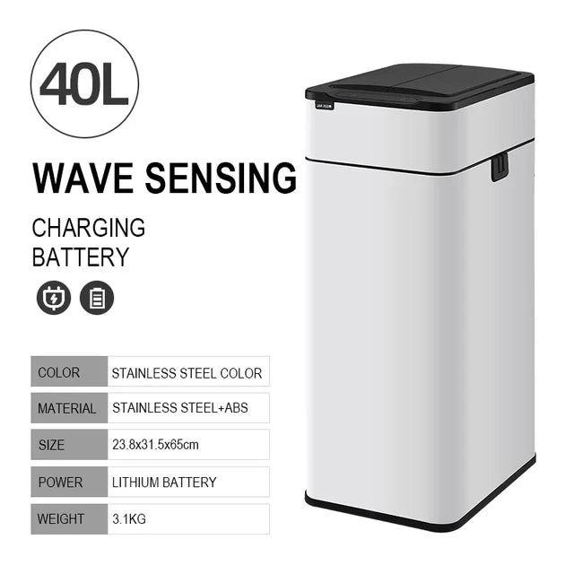 Cubo de basura inteligente para cocina, cubo con Sensor inteligente automático, cubo de basura, papelera para residuos de alimentos, 15/20/30/40/50/60L