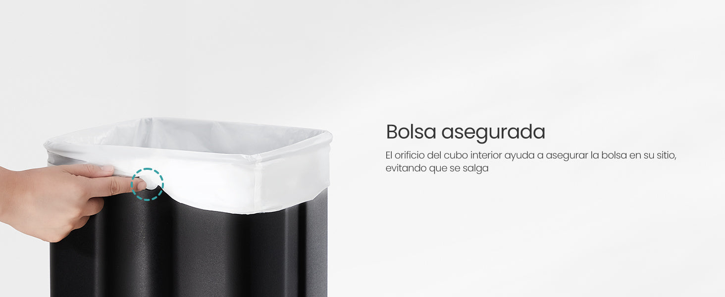 SONGMICS-papelera de cocina de 8 galones con Pedal de acero, cubo interior, cierre suave y se mantiene abierto, color plateado metálico, 30 L,Beige Arena/Negro Tinta