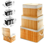 Cesto de Bambú con Tapa para la Ropa Sucia Compartimento Cubo Colada Lavanderia Plegable con Asa de Cuerda Cesta de Almacenamiento Organizador Cubierta Bolsa Extraíble Laundry Basket