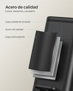 SONGMICS Cubo de Baño, Cubo Basura Pequeño de 5 L con Tapa, Cubo de Inodoro con Pedal, Delgada para Espacios Pequeños, Acero, Cierre Suave, Negro/Blanco/Plata