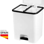 Cubo de Basura con Pedal y Separador 52 Litros GSC Evolution - Blanco y Negro