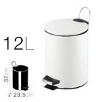Papelera baño metal plateada, cubo de basura de 3L, 5L, 7L y 12L con pedal de acero inoxidable, papelera moderna de metal para baño con cubo interior de plástico.