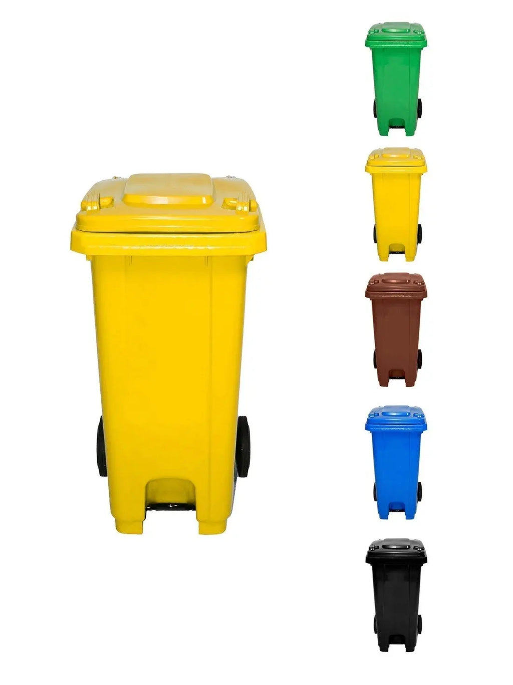 JARDIN202 - Cubo de Basura  120 Litros con Pedal y Ruedas |  Contenedor de Basura Robusto con PEDAL