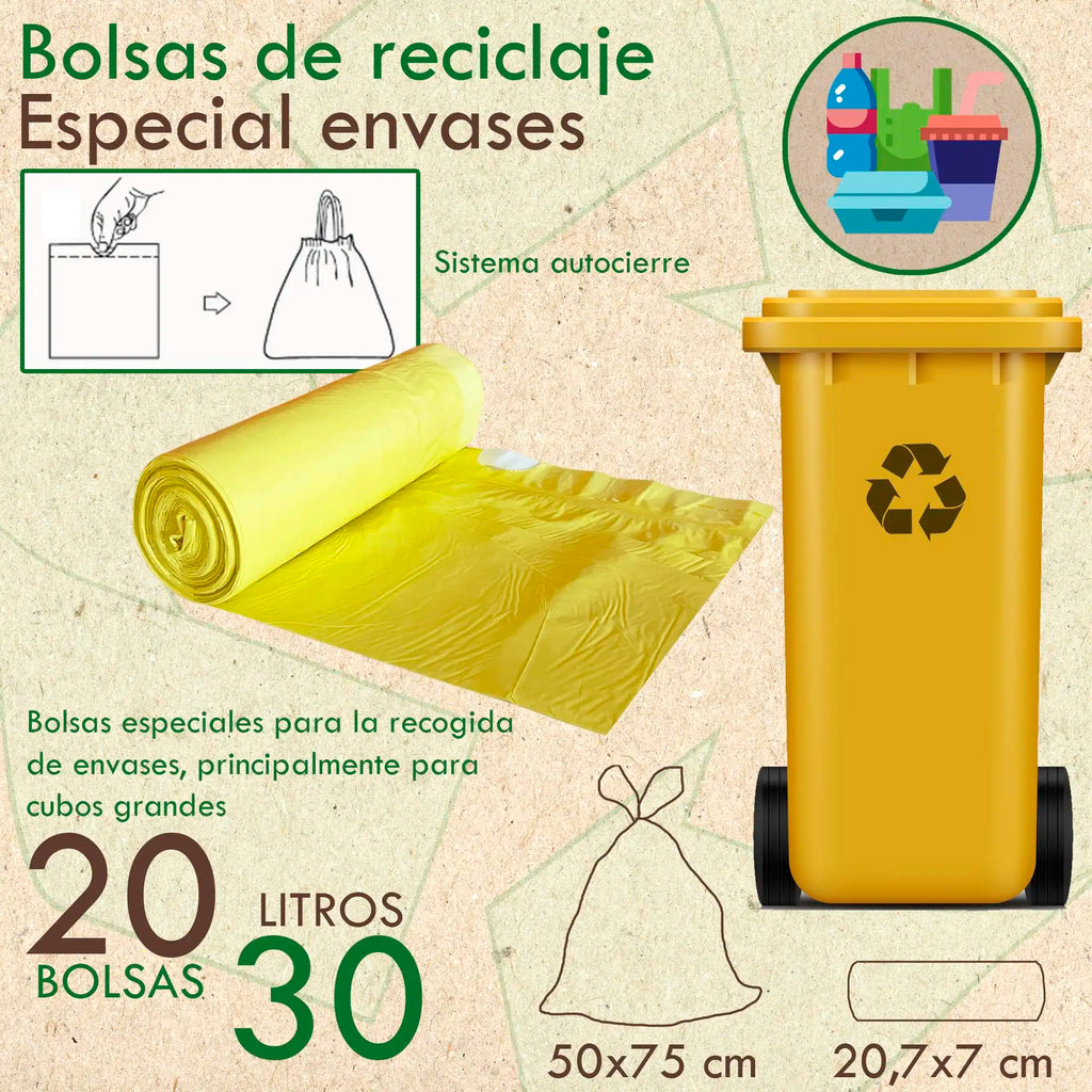 Cubo de Basura de Reciclaje Wellhome 70L Plástico 2 Aperturas