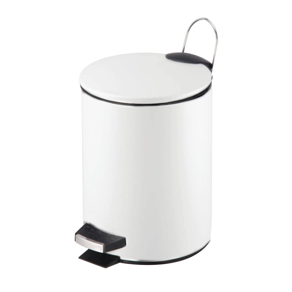 GREATOYAR Papelera Metal, Cubo de Basura con Pedal, Cubo de Basura de Acero Inocidable, Cubo de Basura con Reposapiés Antideslizante para Cocina, Baño, Oficina, 3 / 5 Litro