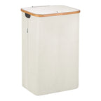 Cesto de Ropa Sucia de Bambú con Tapa y Asas: 72L o 100 L, 2 Clasificaciones, Plegable, Bolsa Interior Lavable a Máquina - Solución Elegante y Práctica para la Lavandería en tu Dormitorio ,Cubo Ropa Sucia. (CUBO002 1999