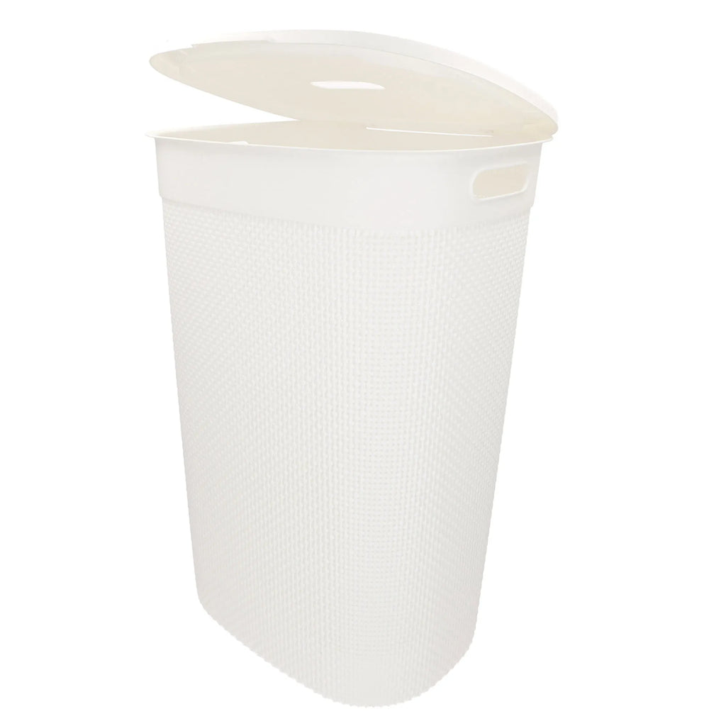 Curver - Cesto de ropa sucia multiusos, marrón, blanco o gris, asas laterales, resistente al agua y fácil de limpiar, plástico reciclado, cesta colada, diseño moderno y elegante, accesorios de hogar, limpieza y orden