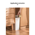 DECODEKO-Basurero de baño con tapa, cubo de basura delgado de 10 litros/2.6 galones, cesta de basura pequeña con tapa desplegable para cocina, dormitorio, sala de estar, oficina