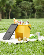 SONGMICS Cubo de Basura, Juego de 4 Cubos Apilables, 20 L Cada, Sistema de Separación Residuos, Tapas Apertura a Presión, con Pegatinas, Cubo de Almacenaje, Amarillo, Azul, Beige y Verde