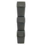 Prosperplast Juego de 3 Cubos de Reciclaje 75 Litros Gris | Ahorro de Espacio