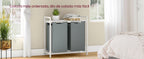 VASAGLE Cesta para la ropa sucia, 2 compartimentos, con 2 bolsas de tela Oxford extraíbles, marco de metal, 2 x 46 litros, 73 x 33 x 72 cm, Marrón Rústico y Negro/Blanco y Gris Claro/Marrón Rústico y Gris/Negro Tinta Gri