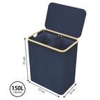 Cesto de Ropa Sucia de Bambú con Tapa y Asas: 72L o 100 L, 2 Clasificaciones, Plegable, Bolsa Interior Lavable a Máquina - Solución Elegante y Práctica para la Lavandería en tu Dormitorio ,Cubo Ropa Sucia. (CUBO002 1999