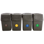 Juego de 4 cubos de reciclaje 100L PROSPERPLAST Sortibox de plastico en color gris