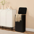 Cesto de Ropa Sucia de Bambú con Tapa y Asas: 72L o 100 L, 2 Clasificaciones, Plegable, Bolsa Interior Lavable a Máquina - Solución Elegante y Práctica para la Lavandería en tu Dormitorio ,Cubo Ropa Sucia. (CUBO002 1999