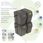 Juego de 4 cubos de reciclaje 100L PROSPERPLAST Sortibox de plastico en color gris