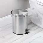 GREATOYAR Papelera Metal, Cubo de Basura con Pedal, Cubo de Basura de Acero Inocidable, Cubo de Basura con Reposapiés Antideslizante para Cocina, Baño, Oficina, 3 / 5 Litro