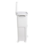 Papelera de reciclaje de clasificación selectiva con pedal, ruedas y asa de doble compartimentos de 38L (24L + 14L) o 42L (24L + 4L + 14L)