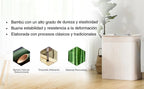 SONGMICS Cesta de lavandería con tapa, 2 compartimentos, de bambú, con bolsa extraíble lavable, bolsa extraíble, asas de algodón, 100 l, para colada, dormitorio, Blanco/Gris/Natural/Negro