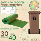 Cubo de Basura de Reciclaje Wellhome 70L Plástico 2 Aperturas