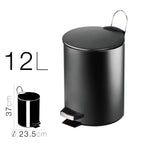 Papelera baño metal plateada, cubo de basura de 3L, 5L, 7L y 12L con pedal de acero inoxidable, papelera moderna de metal para baño con cubo interior de plástico.