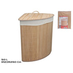 Gissed-Cesta de Ropa Sucia de Bambú para Esquina - 50L - Elegancia y Espacio