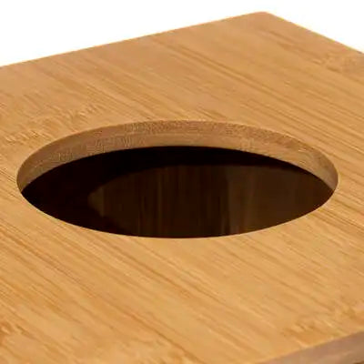 Factory Cuadros Cubo de Tierra Desconocido 6L - Fabricado en Bambú - Color Beige - Papelera de Baño