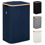 Cesto de Ropa Sucia de Bambú con Tapa y Asas: 72L o 100 L, 2 Clasificaciones, Plegable, Bolsa Interior Lavable a Máquina - Solución Elegante y Práctica para la Lavandería en tu Dormitorio ,Cubo Ropa Sucia. (CUBO002 1999
