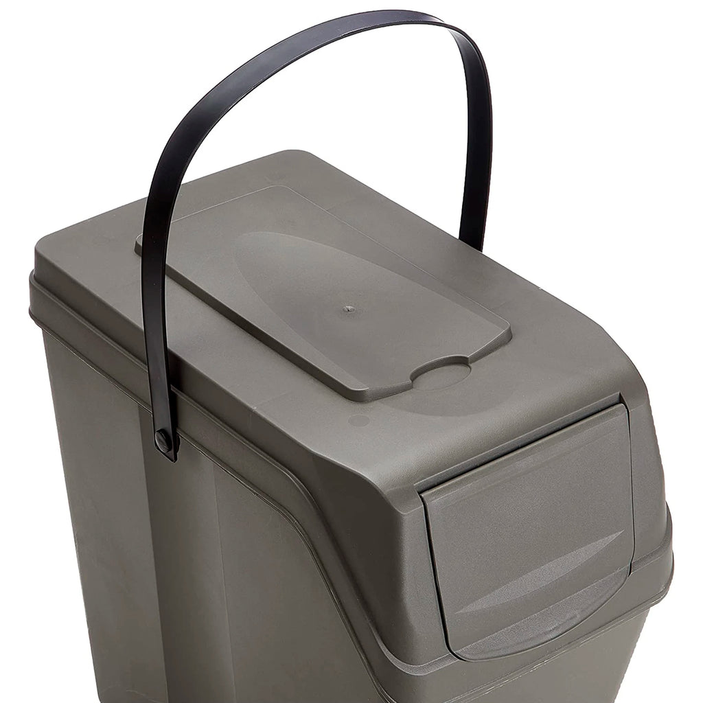 Juego de 4 cubos de reciclaje 100L PROSPERPLAST Sortibox de plastico en color gris