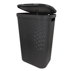 Curver - Cesto de ropa sucia multiusos, marrón, blanco o gris, asas laterales, resistente al agua y fácil de limpiar, plástico reciclado, cesta colada, diseño moderno y elegante, accesorios de hogar, limpieza y orden