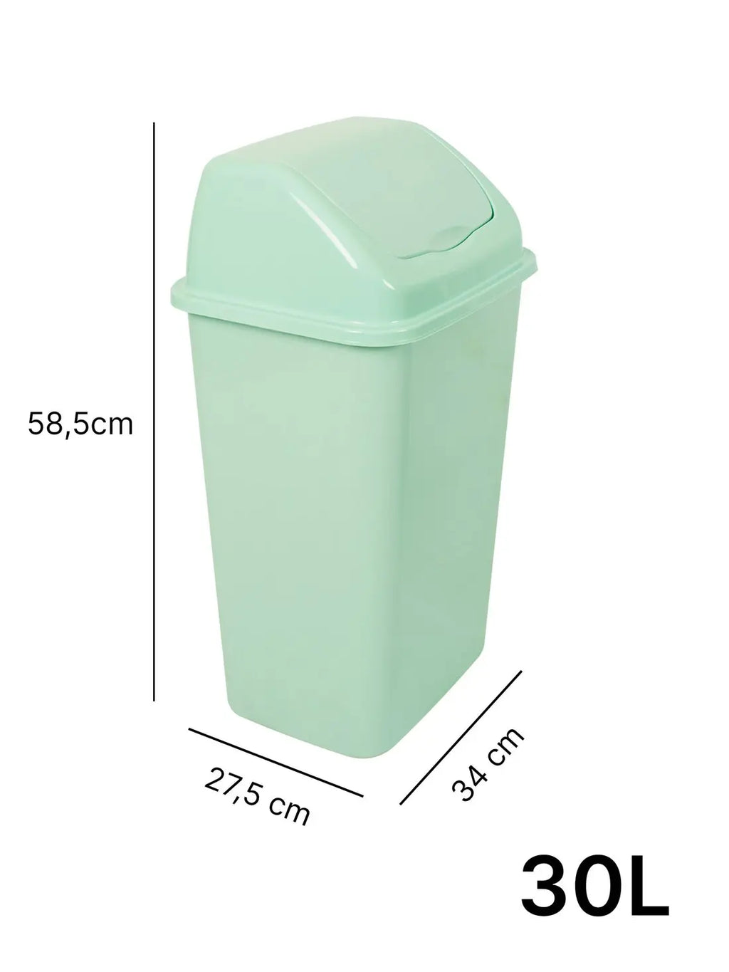 JARDIN202 - Cubo de Basura con Tapadera Basculante - 30/50 Litros - Ideal para Hogar y Oficina