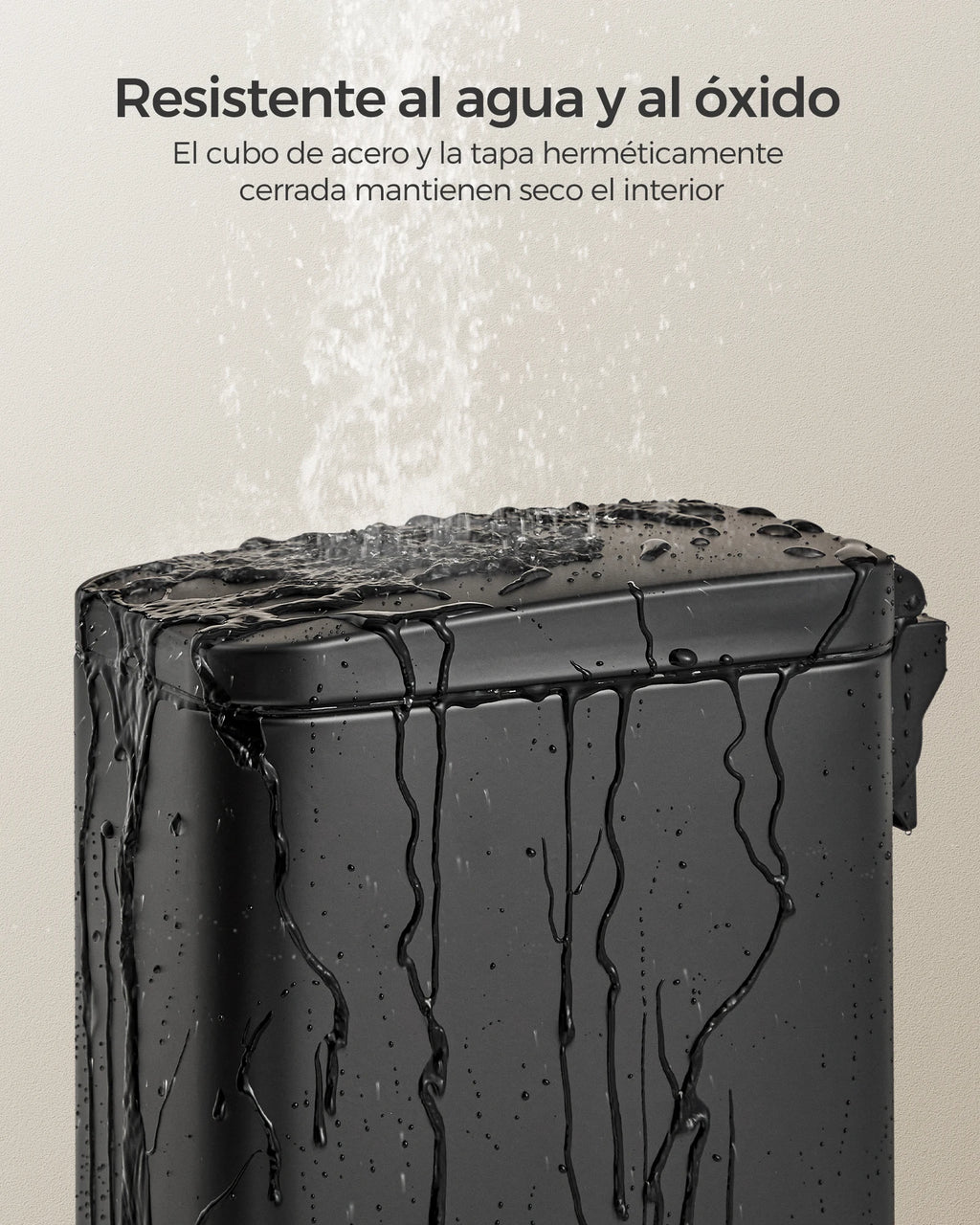 SONGMICS Cubo de Baño, Cubo Basura Pequeño de 5 L con Tapa, Cubo de Inodoro con Pedal, Delgada para Espacios Pequeños, Acero, Cierre Suave, Negro/Blanco/Plata