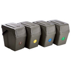 Juego de 4 cubos de reciclaje 100L PROSPERPLAST Sortibox de plastico en color gris