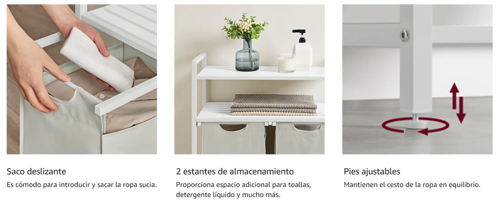 VASAGLE Cesta para la ropa sucia, 2 compartimentos, con 2 bolsas de tela Oxford extraíbles, marco de metal, 2 x 46 litros, 73 x 33 x 72 cm, Marrón Rústico y Negro/Blanco y Gris Claro/Marrón Rústico y Gris/Negro Tinta Gri
