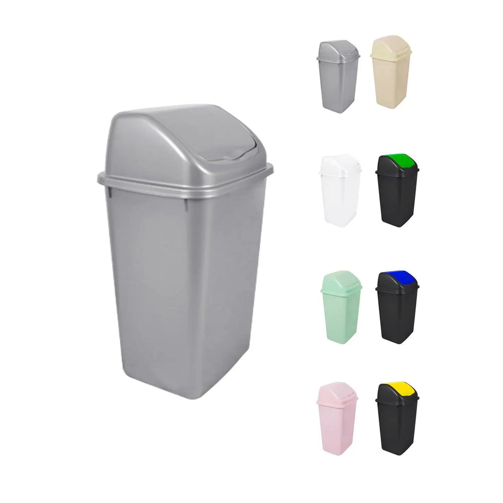 JARDIN202 - Cubo de Basura con Tapadera Basculante - 30/50 Litros - Ideal para Hogar y Oficina